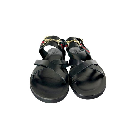 Ciro Black Mens Italian Leather Sandals Shoes